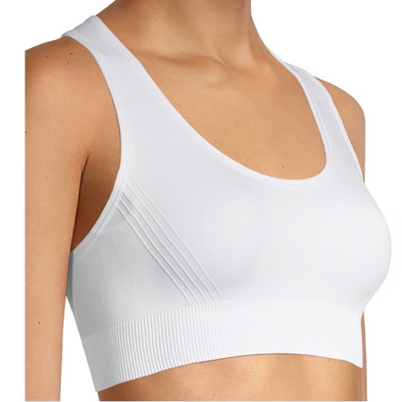 AVIA Seamless Sports Bra Medium Support Racerback White XXL 🌸 Fits like a Large - Picture 1 of 6